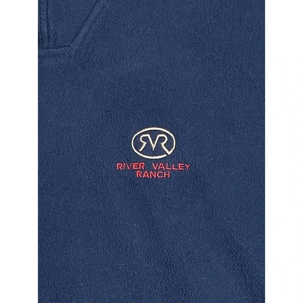 VINTAGE Polo Golf Ralph Lauren Fleece Sweater Mens Large Blue River Valley USA